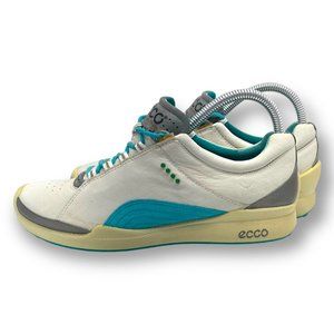 Ecco Biom Natural Motion Hydromax White/Teal Golf Shoes Women Sz US 8/8.5 EU 39